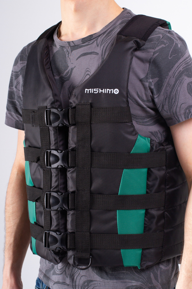 Жилет спасательный MISHIMO PRO Премиум качества Черно-зеленый в Майкопе