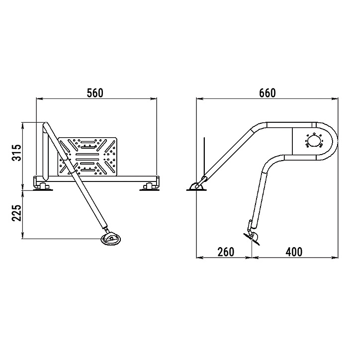 Стойка рулевая с креплением на баллон надувной лодки 25мм в Майкопе
