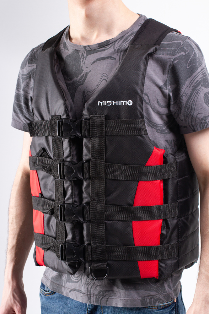 Жилет спасательный MISHIMO PRO Премиум качества Черно-красный в Майкопе