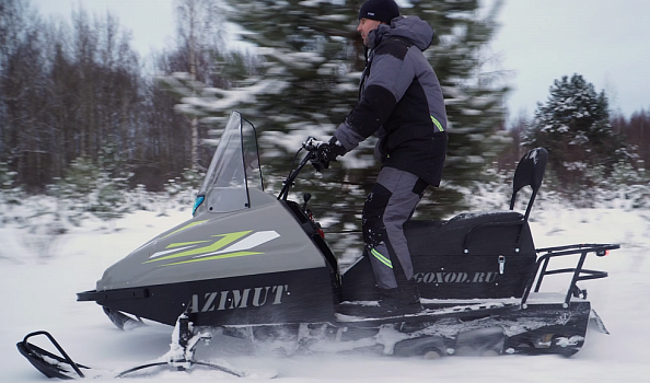 Миниснегоход Бурлак Азимут 20 л.с. , эл.запуск, реверс, тормоз гидравл, капот серый в Майкопе