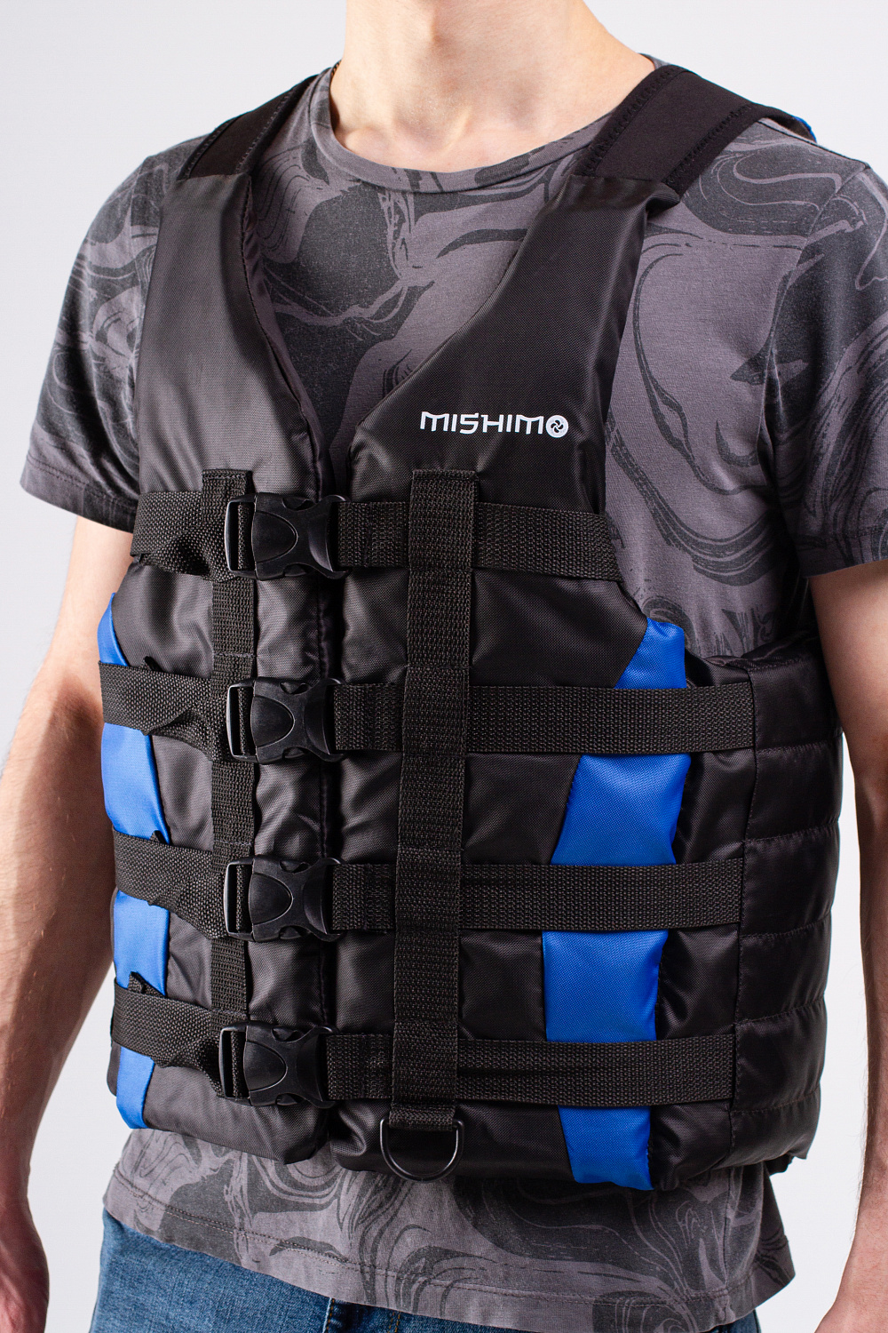 Жилет спасательный MISHIMO PRO Премиум качества Черно-синий в Майкопе