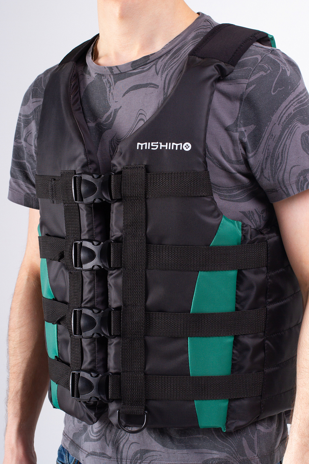 Жилет спасательный MISHIMO PRO Премиум качества Черно-зеленый в Майкопе