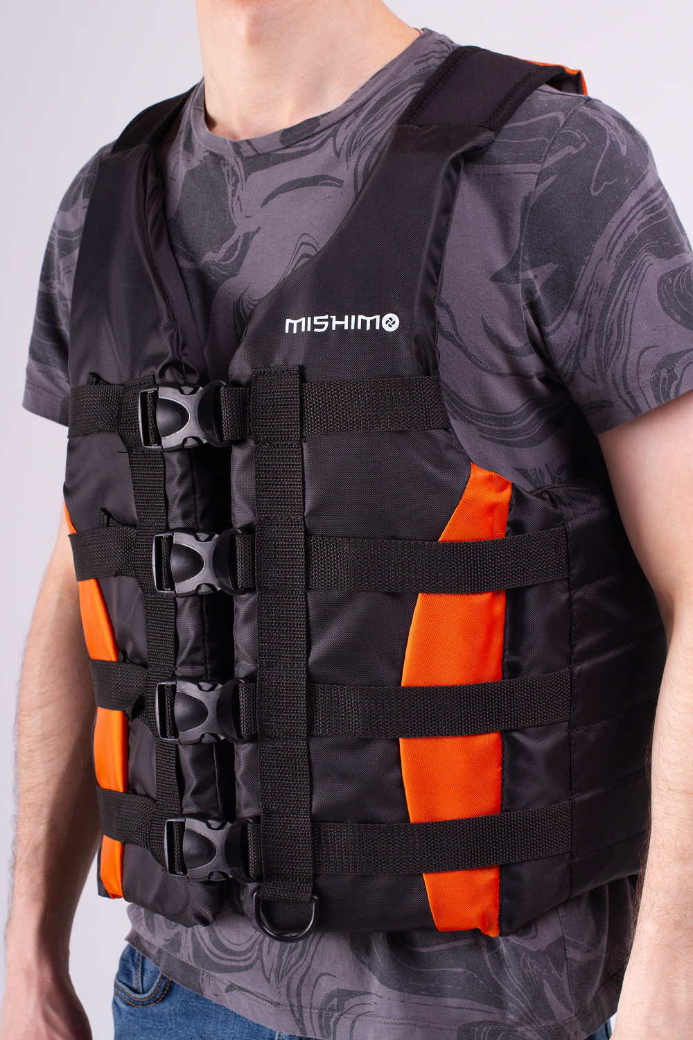 Жилет спасательный MISHIMO PRO Премиум качества Черно-оранжевый в Майкопе
